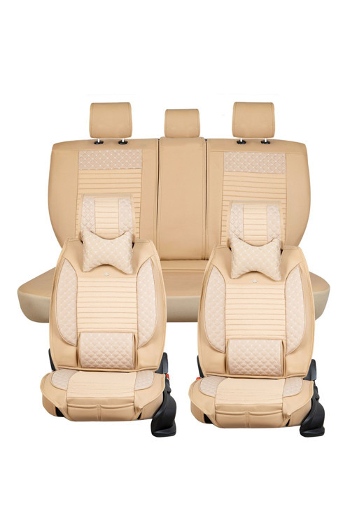 Mitsubishi Lancer 2004-2007 Uyumlu Bej Renk Elite Oto Koltuk Kılıfı Ön Arka Set