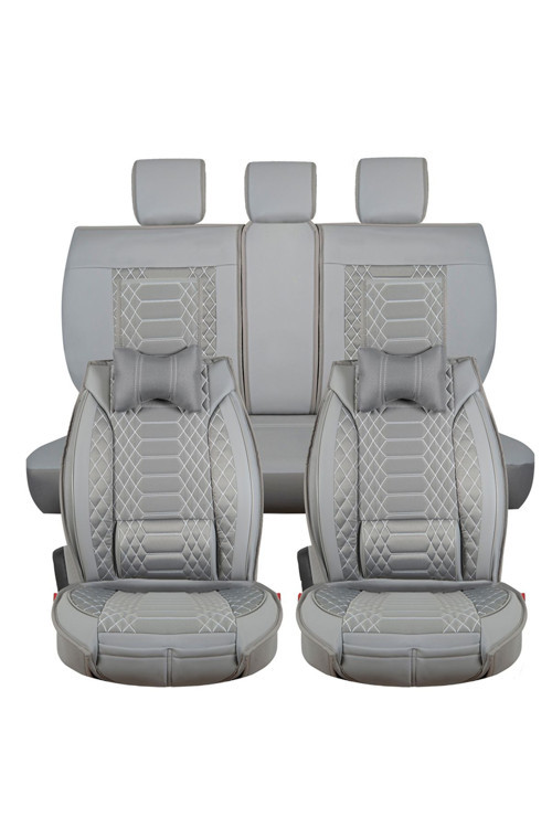 Mercedes C Serisi W203 2000-2007 Uyumlu Gri Renk Royal Oto Koltuk Kılıfı Ön Arka Set