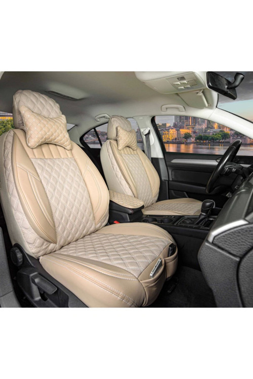 Citroen C5 Lüks Yarı Deri Oto Koltuk Kılıfı Ön/Arka Set