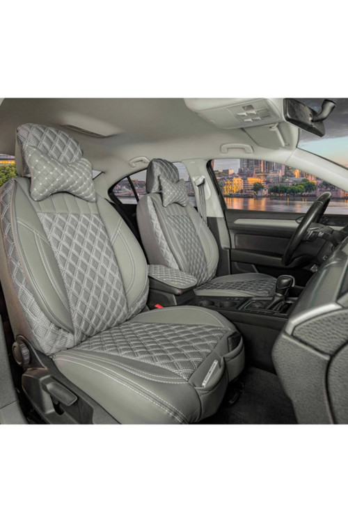 Geely Emgrand Uyumlu Lüks Yarı Deri Oto Koltuk Kılıfı Ön/Arka Set