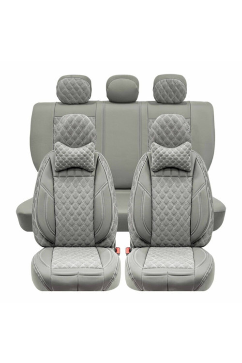 Jeep Compas Uyumlu Lüks Yarı Deri Oto Koltuk Kılıfı Ön/Arka Set