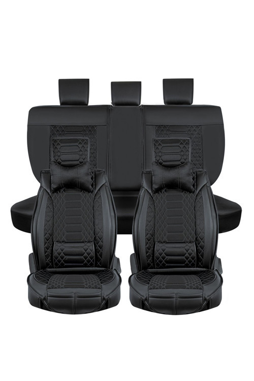 Opel Corsa C 2000-2004 Uyumlu Siyah Renk Royal Oto Koltuk Kılıfı Ön Arka Set