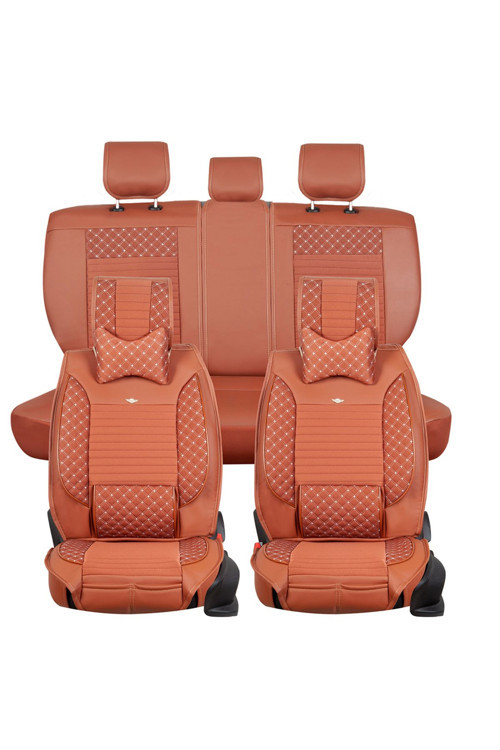 Audi Q7 2006-2015 Uyumlu Tarçın Renk Elite Oto Koltuk Kılıfı Ön Arka Set