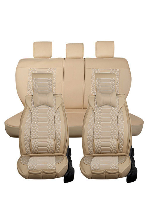Mercedes Gl Serisi X163 1997-2005 Uyumlu Bej Renk Royal Oto Koltuk Kılıfı Ön Arka Set