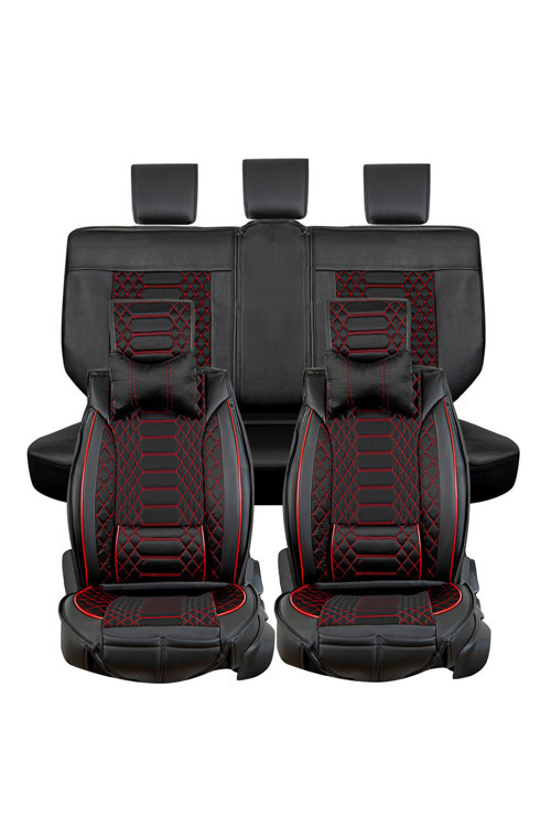 Ford Focus 3 2011-2014 Uyumlu Siyah-Kırmızı Renk Royal Oto Koltuk Kılıfı Ön Arka Set