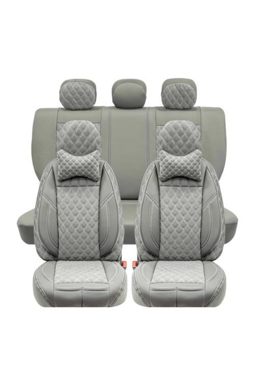 Honda Integra Uyumlu Lüks Yarı Deri Oto Koltuk Kılıfı Ön/Arka Set