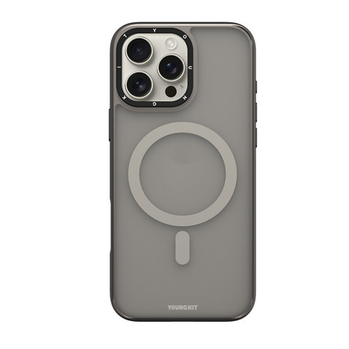 Apple iPhone 16 Pro Kılıf M-safe Şarj Özellikli Cam Arka Yüzey TPU Youngkit Gemstone Serisi Kapak