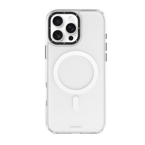 Apple iPhone 16 Pro Kılıf M-safe Şarj Özellikli Cam Arka Yüzey TPU Youngkit Gemstone Serisi Kapak