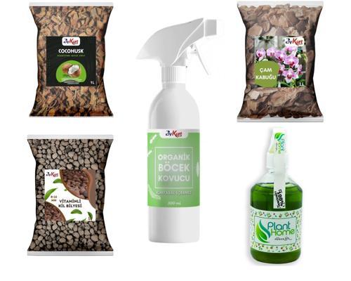Planthome PowerMix Orkide Bakım Seti 5’li Besin - Böcek Kovucu - Çam Kabuğu - Kil - Coco Husk