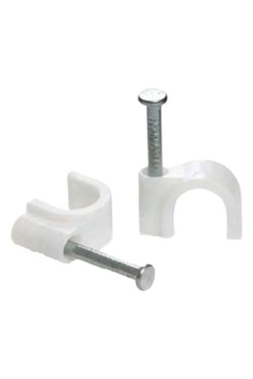 Kroşe Çelik Beton Çivili Kablo Tutucu Kablo Kroşesi No:4 100 Adet 8X9 Mm