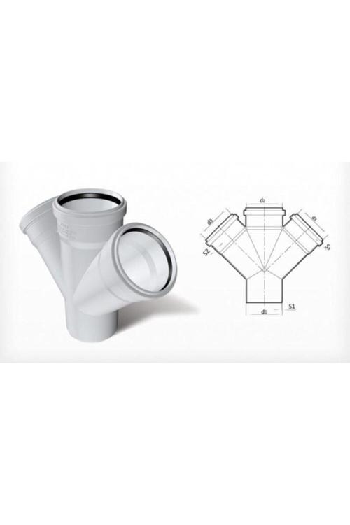 Dublex Pvc Atık Su Borusu Pimaş Çift Çatal 70 X 50 Mm.