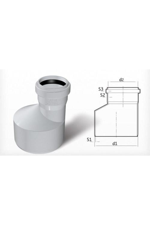 Dublex Pvc Atık Su Borusu Pimaş Redüksiyon 125 X 70 Mm.