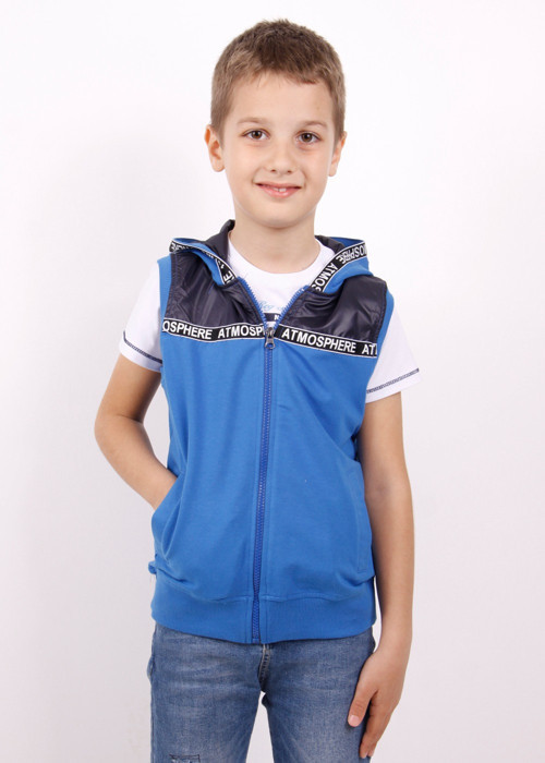 Toontoy Erkek Çocuk Şeritli Kapüşonlu Yelek