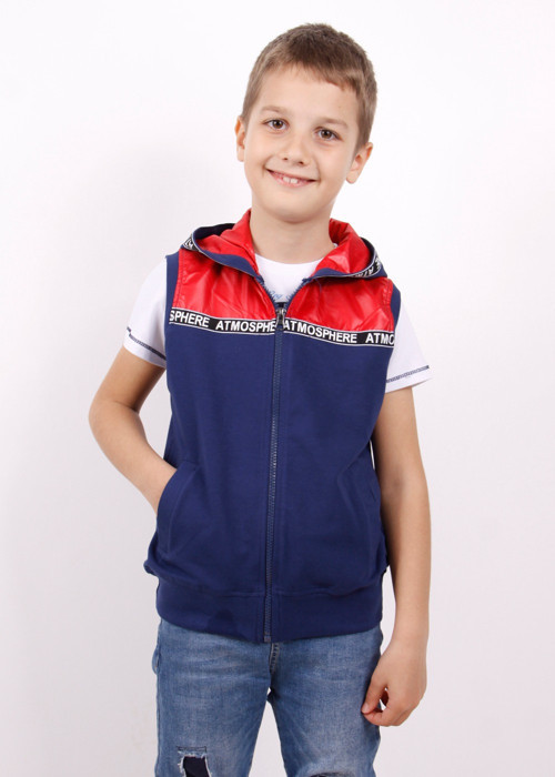 Toontoy Erkek Çocuk Şeritli Kapüşonlu Yelek