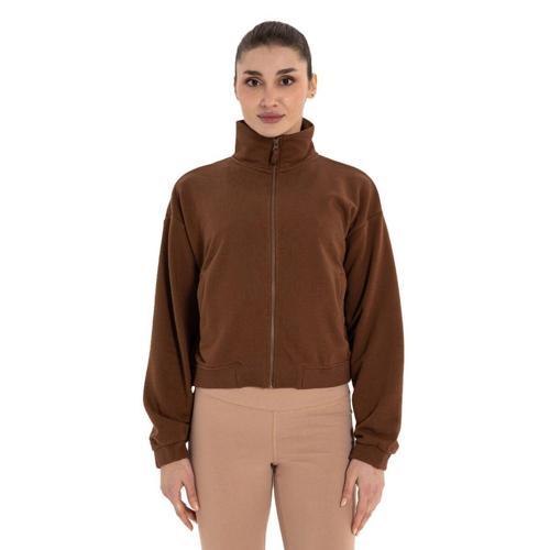 Dik Yaka Fermuarlı Sweatshirt