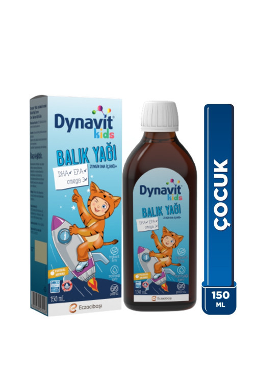 Kids Balık Yağı 150 mL - Çocuklar için 1300mg Balık Yağı, Omega-3, EPA, DHA - Portakal Aromalı
