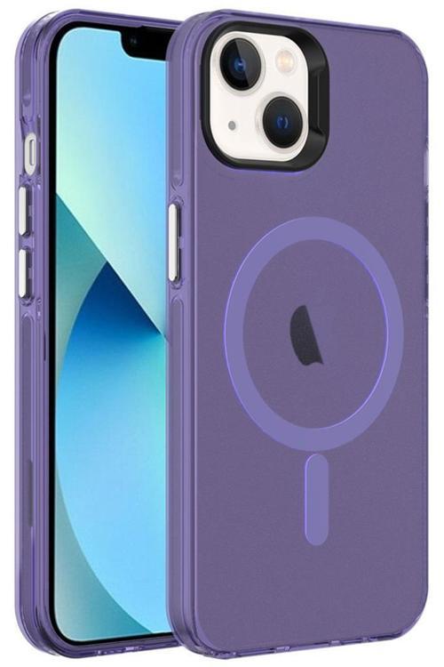 iPhone 13 Kılıf Magsafe Şarj Özellikli Buzlu Transparan C-Pro Sert Kapak