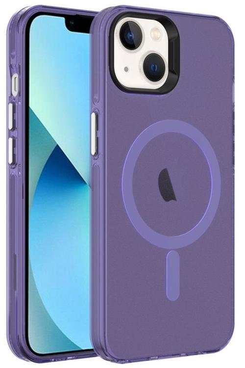 iPhone 14 Kılıf Magsafe Şarj Özellikli Buzlu Transparan C-Pro Sert Kapak