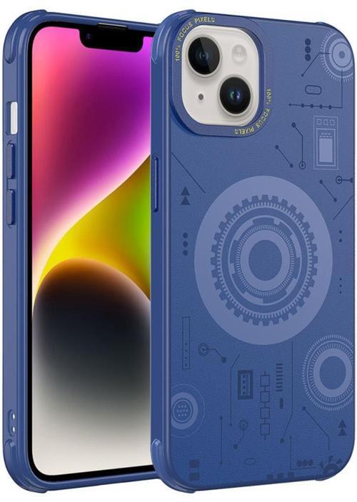 Apple iPhone 14 Plus Kılıf Wireless Şarj Özellikli Kenarları Antişok Desenli Hot Kapak