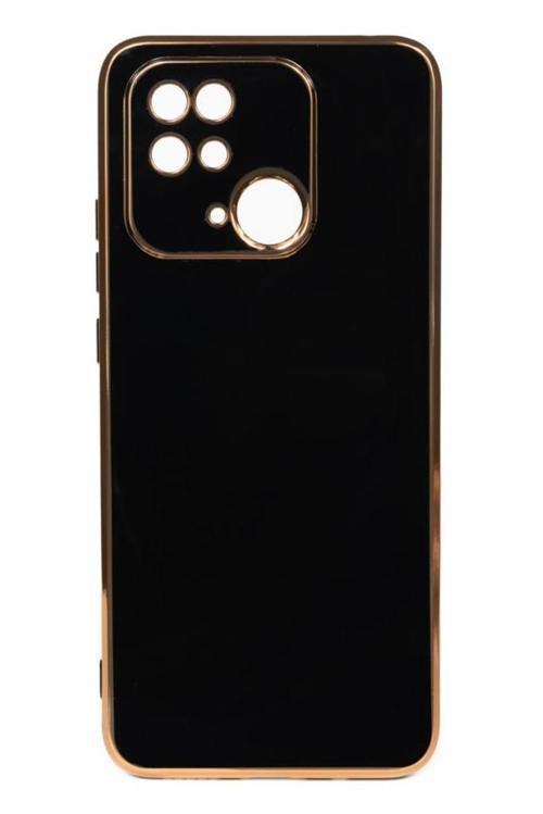 Xiaomi Redmi 10C Kılıf Kamera Korumalı Altın Kenar Tasarım Silikon