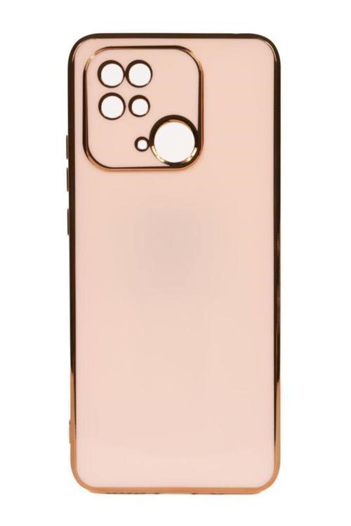 Xiaomi Redmi 10C Kılıf Kamera Korumalı Altın Kenar Tasarım Silikon