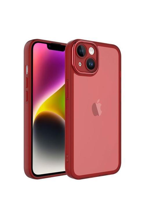 Apple iPhone 13 Kılıf Metal Kamera Korumalı Transparan Renkli Kapak