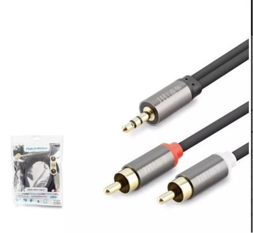 HDX1068 3.5MM TO 2RCA KABLO 2LINE GOLD 3M SİYAH