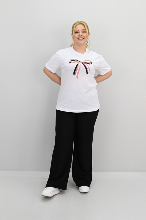 Kadın Büyük Beden Kurdele Detaylı Payet İşlemeli Eşofman Takımı 8200-25