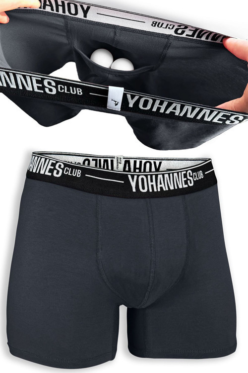 YohannesClub,Erkek, Özel Keseli Pamuklu Boxer,Tekli, Füme