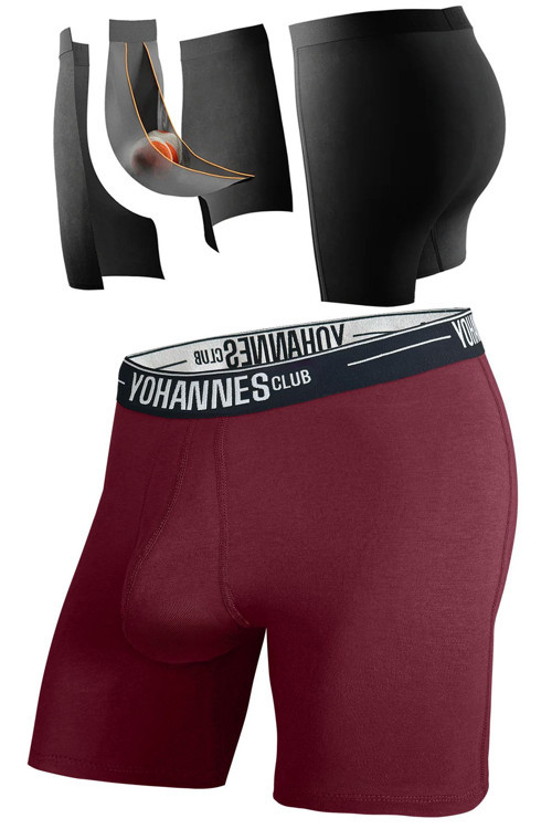 YohannesClub, Erkek, Özel Seperatörlü Pamuklu Boxer,Tekli, Bordo