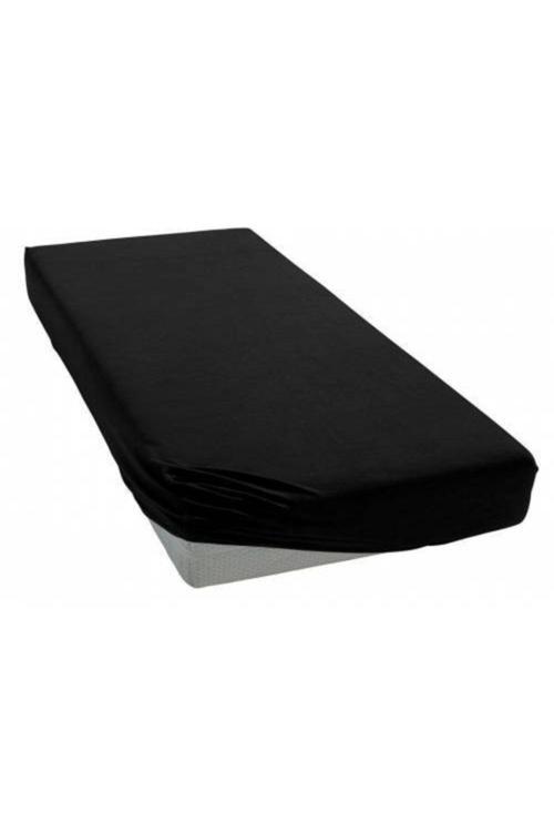 Mer-Tim Tek Kişilik Ara Ölçü Penye Lastikli Çarşaf Siyah 120X200