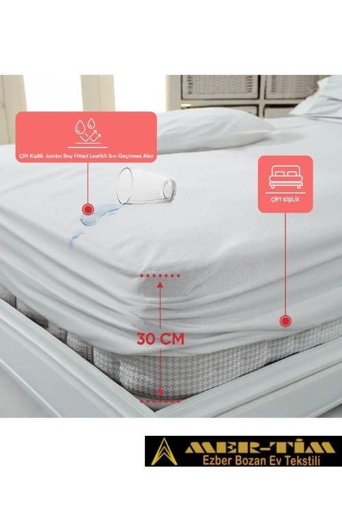 Mer-Tim Çift Kişilik Jumbo Boy Fitted Lastikli Sıvı Geçirmez Alez 200X200