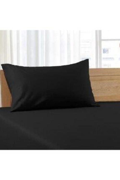 Mer-Tim Pamuklu Ranforce Tek Kişilik Lastiksiz Çarşaf Ve Yastık Kılıfı Siyah - 160 X 240