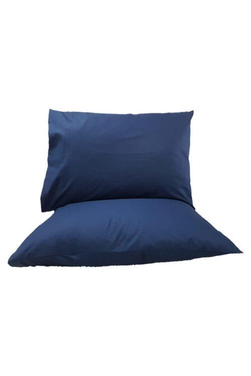 2'Li 50X70 Renforce Lacivert Yastık Kılıfı Pamuk