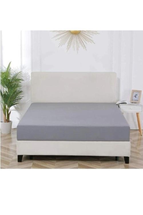 Mer-Tim Tek Kişilik Ara Ölçü 120X200 Lastikli Penye Çarşaf - Koyu Gri