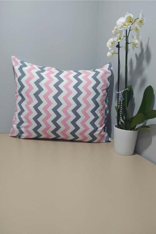 2Li 50X70 Pembe Zikzak Desenli Yastık Kılıfı