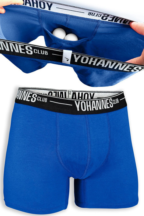 YohannesClub,Erkek, Özel Keseli Pamuklu Boxer,Tekli, Saks Mavisi