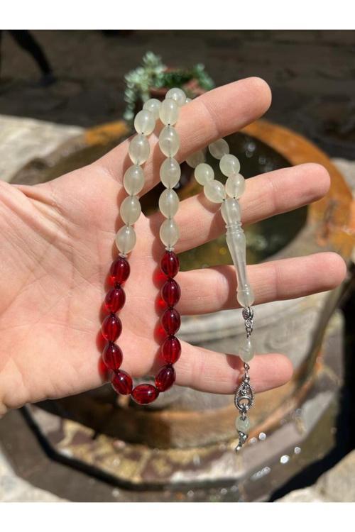 Arpa Kesim Kedi Gözü Toz Kehribar Tesbih Tasarım 33 lü