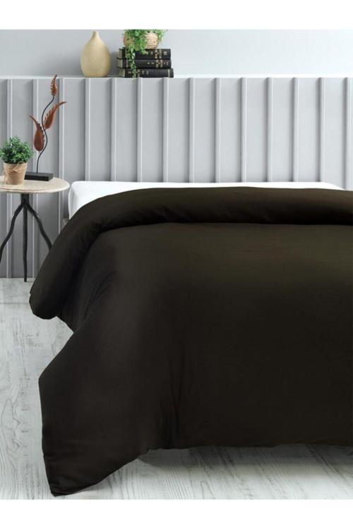 Mer-Tim Pamuklu Ranforce Tek Kişilik Small Size 135X200 Nevresim Yorgan Kılıfı - Siyah