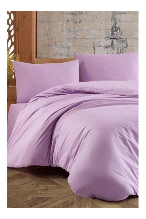 Mer-Tim Pamuklu Ranforce Tek Kişilik Nevresim Yorgan Kılıfı Lila 160X220