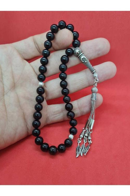 Doğal Taş Siyah Turmalin Tesbih 8 MM