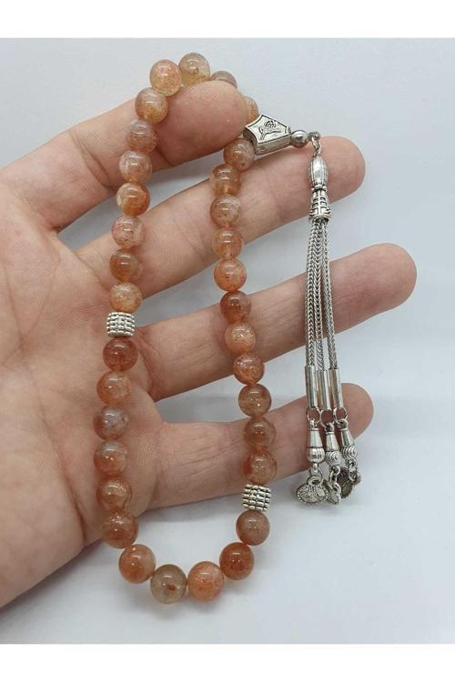 Güneş Doğal Taş Tesbih 8 mm Bal Renk