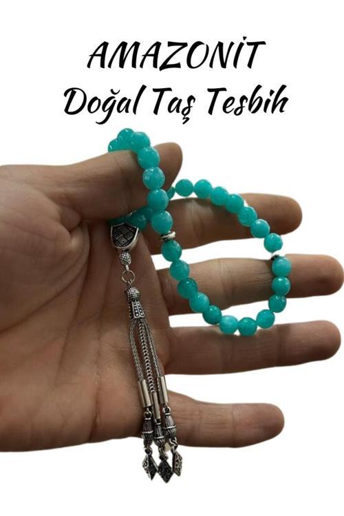 Sertifikalı Amazonit Doğal Taş Tesbih Faseta Kesim Aaa Kalite