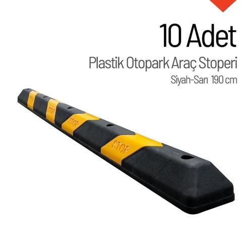10'lu Siyah-Sarı Otopark Stoperi – 190 cm 