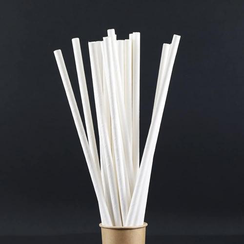 Beyaz Frozen Kağıt Pipet 8 x 204 mm (100 Adet )