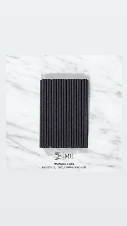 Siyah Kağıt Pipet 6mm x 19,7cm (100 Adet)