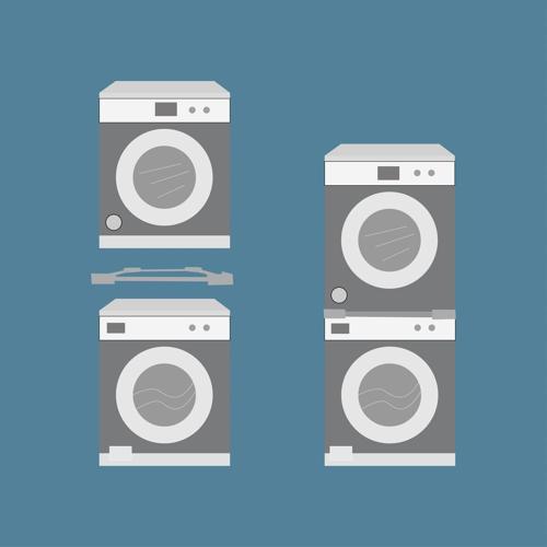Çamaşır Kurutma Makinesi İstifleme Kiti Tüm Markalar ile Uyumlu Ayarlanabilir, Gri - Inox ile Uyumlu