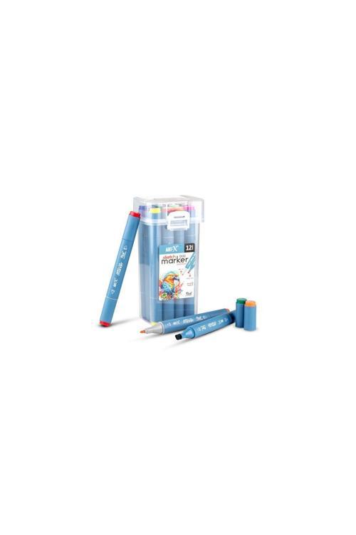 Art-X Sketch Marker Kalem Duo Çift Uçlu 12 Renk Set 18046