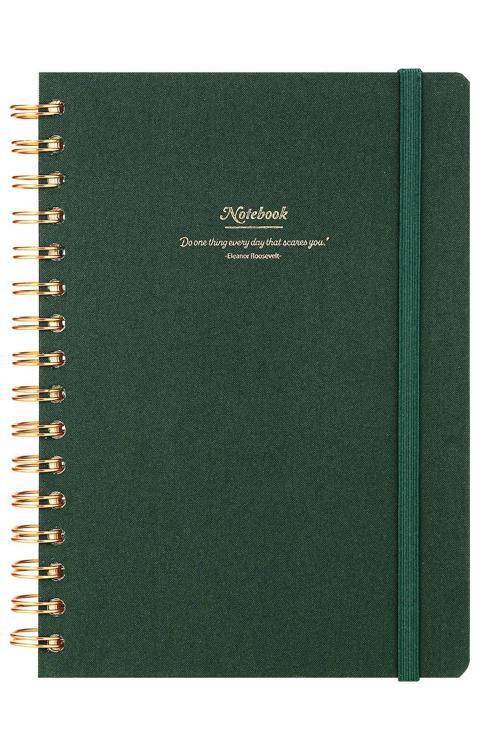 Spiralli Sert Kapak Not Defteri Canvas A5 100 Gram 160 Sayfa Yeşil 124-1601