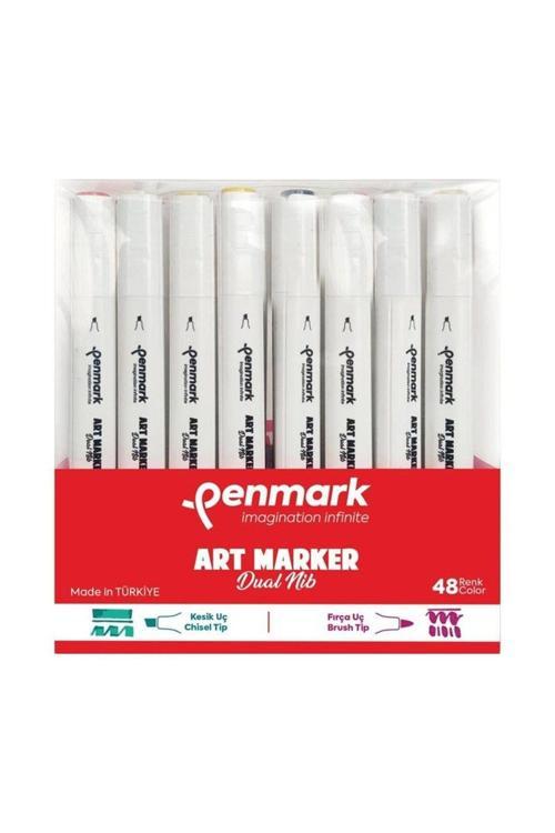Markers Art Brush Çift Uçlu Kalem 48 Renk Set Hs-9000-48